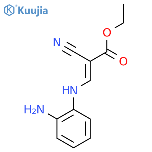 ethyl 3-(2-aminophenyl)amino-2-cyanoprop-2-enoate structure