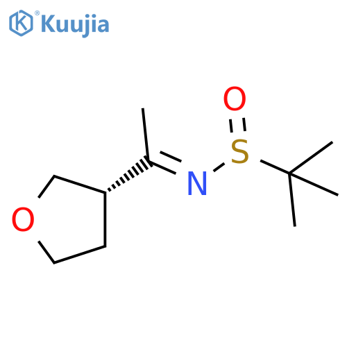 2-Propanesulfinamide, 2-methyl-N-[1-(tetrahydro-3-furanyl)ethylidene]-, [S(S)]- structure