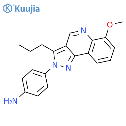 Benzenamine, 4-(6-methoxy-3-propyl-2H-pyrazolo[4,3-c]quinolin-2-yl)- structure