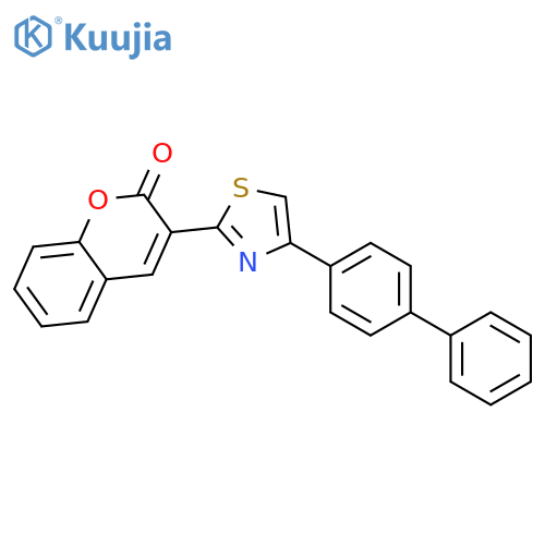 2H-1-Benzopyran-2-one, 3-(4-[1,1'-biphenyl]-4-yl-2-thiazolyl)- structure