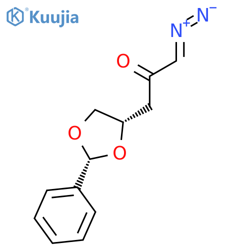 2-Propanone, 1-diazo-3-[(2R,4S)-2-phenyl-1,3-dioxolan-4-yl]-, rel- structure