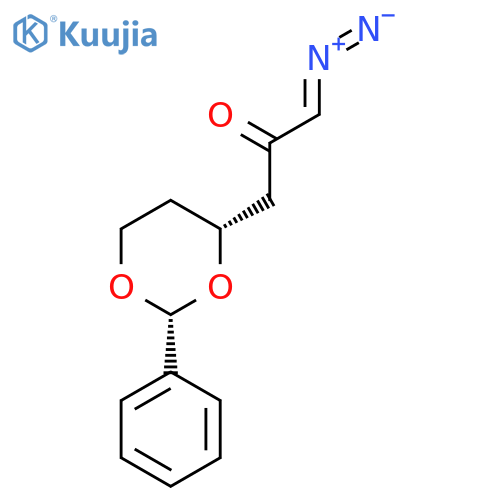 2-Propanone, 1-diazo-3-[(2R,4R)-2-phenyl-1,3-dioxan-4-yl]-, rel- structure