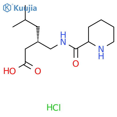 (3S)-5-methyl-3-{(piperidin-2-yl)formamidomethyl}hexanoic acid hydrochloride structure