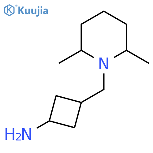 (1r,3r)-3-[(2,6-Dimethylpiperidin-1-yl)methyl]cyclobutan-1-amine structure