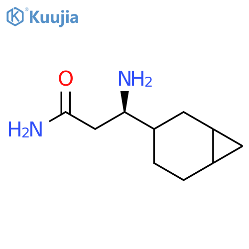 (3R)-3-amino-3-{bicyclo4.1.0heptan-3-yl}propanamide structure