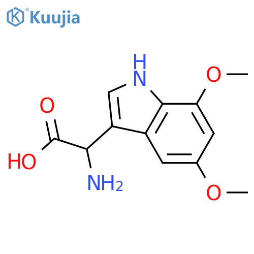 2-amino-2-(5,7-dimethoxy-1H-indol-3-yl)acetic acid structure