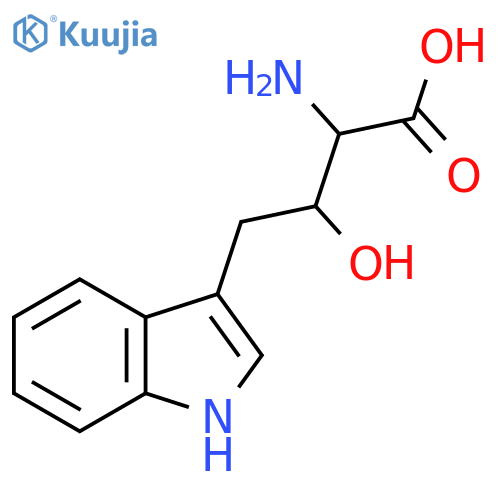 2-amino-3-hydroxy-4-(1H-indol-3-yl)butanoic acid structure