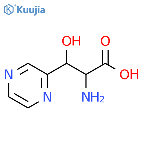 2-amino-3-hydroxy-3-(pyrazin-2-yl)propanoic acid structure