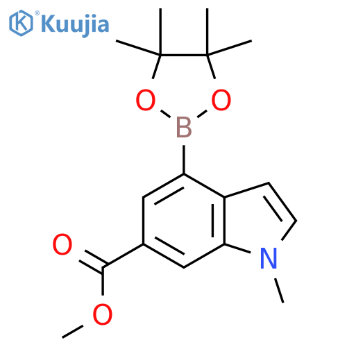 Methyl 1-methyl-4-(4,4,5,5-tetramethyl-1,3,2-dioxaborolan-2-yl)-1H-indole-6-carboxylate structure
