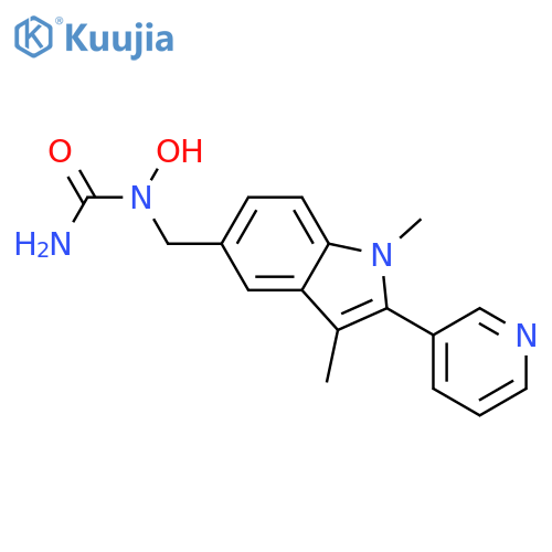 Urea, N-[[1,3-dimethyl-2-(3-pyridinyl)-1H-indol-5-yl]methyl]-N-hydroxy- structure