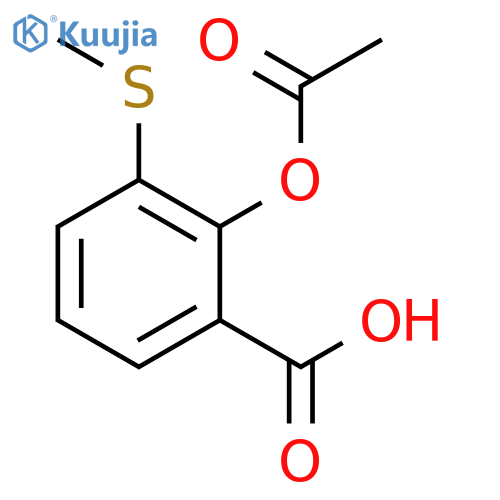 Benzoic acid, 2-(acetyloxy)-3-(methylthio)- structure