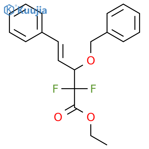 4-Pentenoic acid, 2,2-difluoro-5-phenyl-3-(phenylmethoxy)-, ethyl ester structure