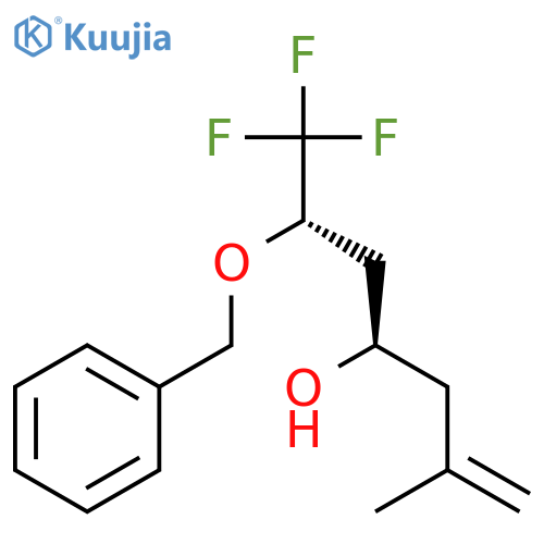 1-Hepten-4-ol, 7,7,7-trifluoro-2-methyl-6-(phenylmethoxy)-, (4R,6S)-rel- structure