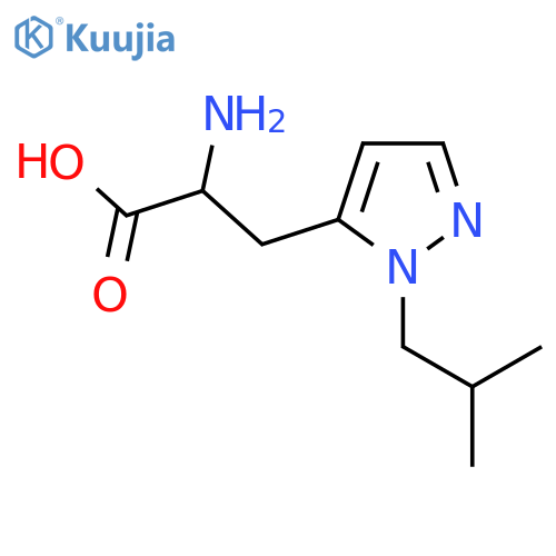 2-amino-3-1-(2-methylpropyl)-1H-pyrazol-5-ylpropanoic acid structure