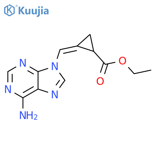 Cyclopropanecarboxylic acid, [(6-amino-9H-purin-9-yl)methylene]-,ethyl ester, (2Z)- structure