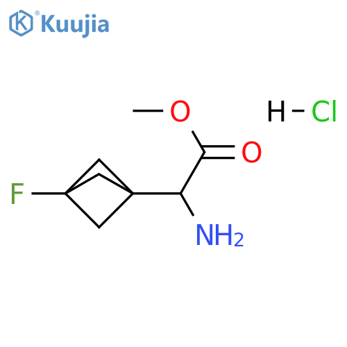 methyl 2-amino-2-(3-fluoro-1-bicyclo[1.1.1]pentanyl)acetate hydrochloride structure