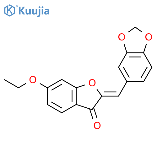 (2Z)-2-[(2H-1,3-benzodioxol-5-yl)methylidene]-6-ethoxy-2,3-dihydro-1-benzofuran-3-one structure