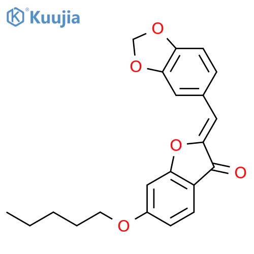 3(2H)-Benzofuranone, 2-(1,3-benzodioxol-5-ylmethylene)-6-(pentyloxy)- structure