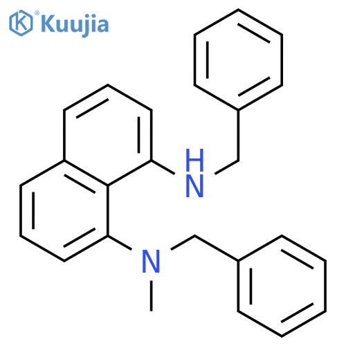 1,8-NAPHTHALENEDIAMINE, N-METHYL-N,N'-BIS(PHENYLMETHYL)- structure