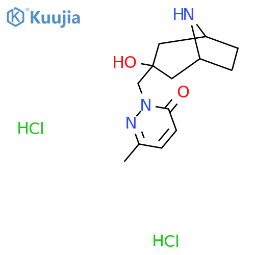 2-(3-Hydroxy-8-azabicyclo3.2.1oct-3-yl)methyl-6-methylpyridazin-3(2H)-one dihydrochloride structure