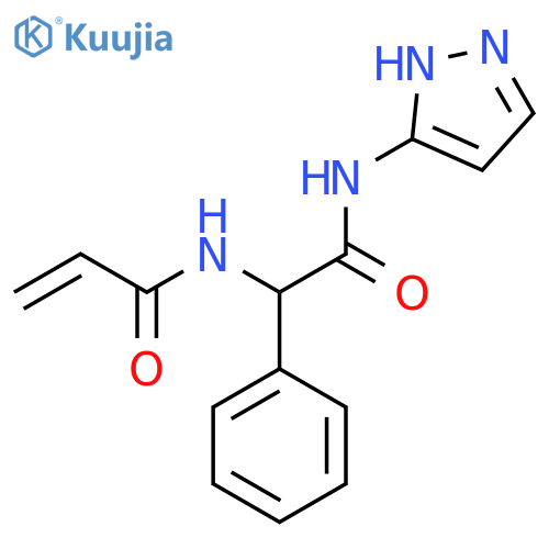 N-{phenyl(1H-pyrazol-3-yl)carbamoylmethyl}prop-2-enamide structure