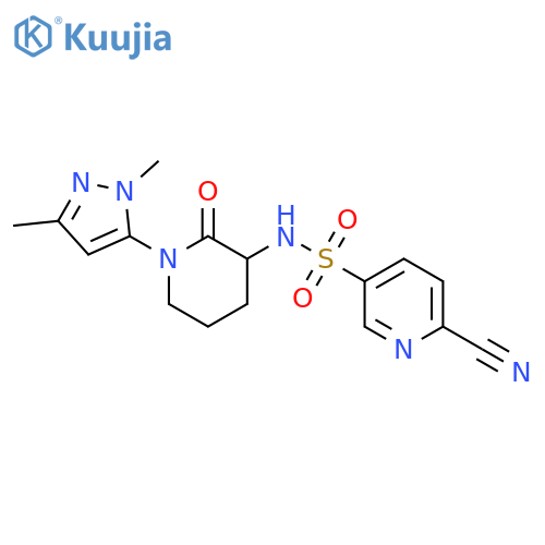 6-Cyano-N-[1-(1,3-dimethyl-1H-pyrazol-5-yl)-2-oxo-3-piperidinyl]-3-pyridinesulfonamide structure