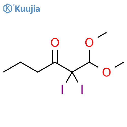 3-Hexanone, 2,2-diiodo-1,1-dimethoxy- structure