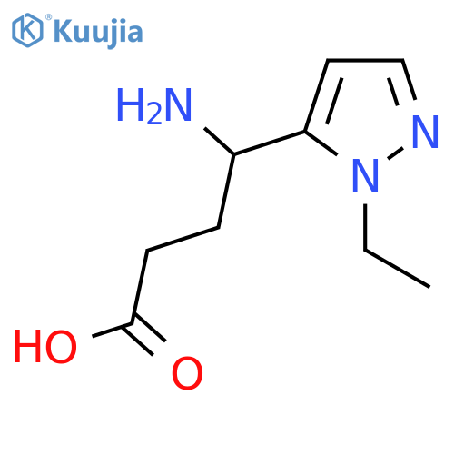 4-amino-4-(1-ethyl-1H-pyrazol-5-yl)butanoic acid structure