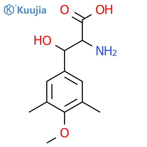 2-amino-3-hydroxy-3-(4-methoxy-3,5-dimethylphenyl)propanoic acid structure