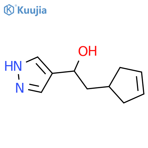 2-(cyclopent-3-en-1-yl)-1-(1H-pyrazol-4-yl)ethan-1-ol structure
