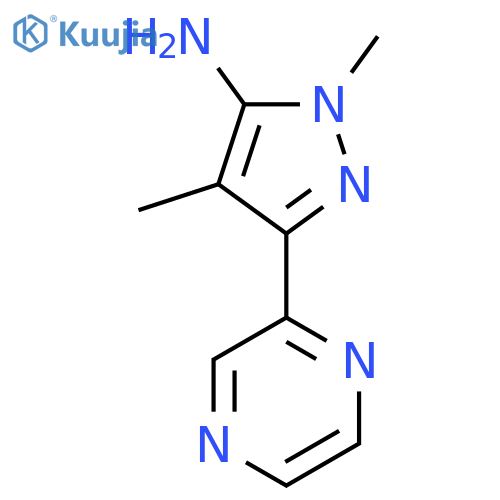 1,4-dimethyl-3-(pyrazin-2-yl)-1H-pyrazol-5-amine structure