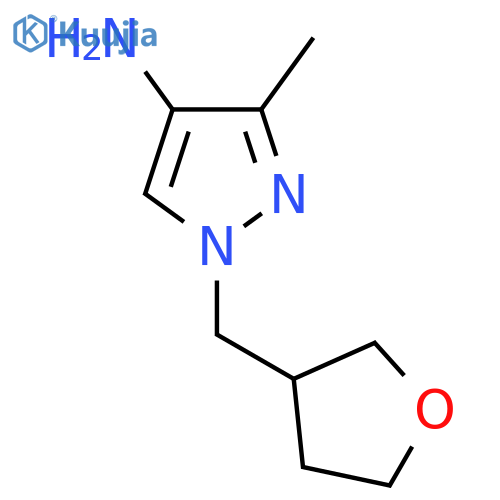 3-methyl-1-(oxolan-3-yl)methyl-1H-pyrazol-4-amine structure