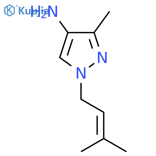 3-methyl-1-(3-methylbut-2-en-1-yl)-1H-pyrazol-4-amine structure