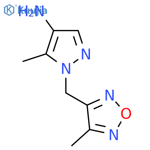 5-methyl-1-(4-methyl-1,2,5-oxadiazol-3-yl)methyl-1H-pyrazol-4-amine structure