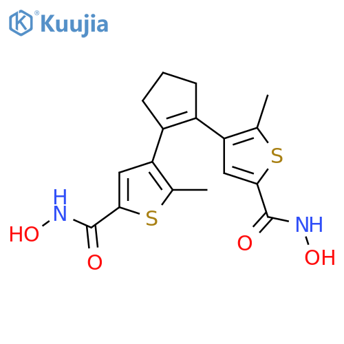 2-Thiophenecarboxamide, 4,4'-(1-cyclopentene-1,2-diyl)bis[N-hydroxy-5-methyl- structure