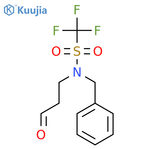 Methanesulfonamide, 1,1,1-trifluoro-N-(3-oxopropyl)-N-(phenylmethyl)- structure