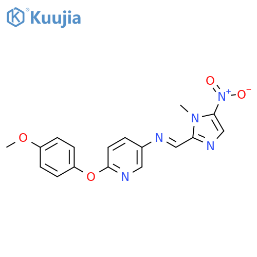 N-[6-(4-methoxyphenoxy)pyridin-3-yl]-1-(1-methyl-5-nitroimidazol-2-yl)methanimine structure