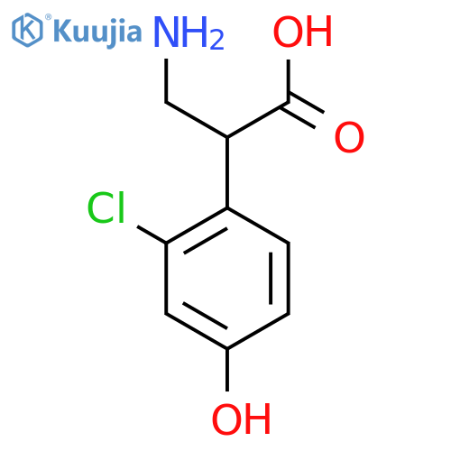 3-amino-2-(2-chloro-4-hydroxyphenyl)propanoic acid structure
