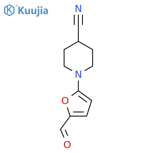 1-(5-Formylfuran-2-yl)piperidine-4-carbonitrile structure