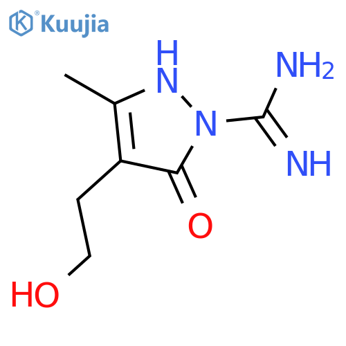 4-(2-Hydroxyethyl)-3-methyl-5-oxo-2,5-dihydro-1H-pyrazole-1-carboximidamide structure