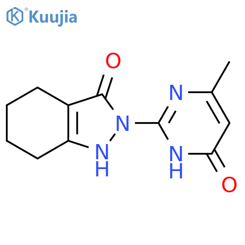 2-(4-methyl-6-oxo-1,6-dihydropyrimidin-2-yl)-2,3,4,5,6,7-hexahydro-1H-indazol-3-one structure