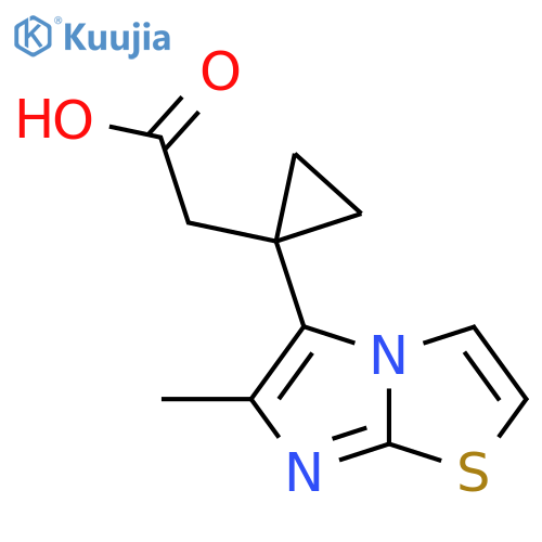 2-(1-{6-methylimidazo2,1-b1,3thiazol-5-yl}cyclopropyl)acetic acid structure