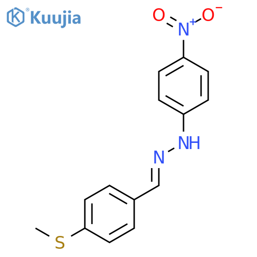 Benzaldehyde, 4-(methylthio)-, (4-nitrophenyl)hydrazone structure