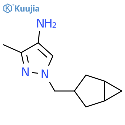 1-({bicyclo3.1.0hexan-3-yl}methyl)-3-methyl-1H-pyrazol-4-amine structure