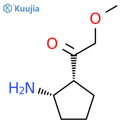 rac-1-[(1R,2S)-2-aminocyclopentyl]-2-methoxyethan-1-one structure