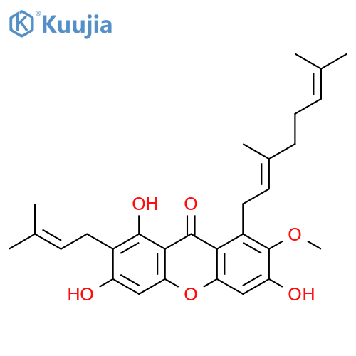 9H-Xanthen-9-one,1-[(2E)-3,7-dimethyl-2,6-octadien-1-yl]-3,6,8-trihydroxy-2-methoxy-7-(3-methyl-2-buten-1-yl)- structure
