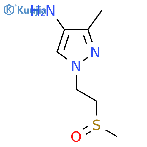 1-(2-methanesulfinylethyl)-3-methyl-1H-pyrazol-4-amine structure