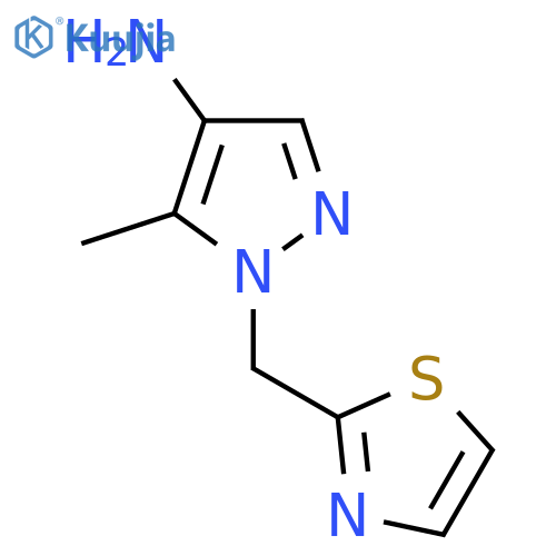 5-methyl-1-(1,3-thiazol-2-yl)methyl-1H-pyrazol-4-amine structure