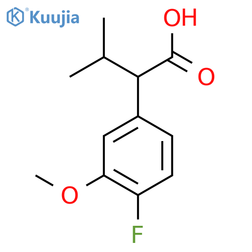 2-(4-fluoro-3-methoxyphenyl)-3-methylbutanoic acid structure