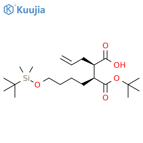 Butanedioic acid, 2-[4-[[(1,1-dimethylethyl)dimethylsilyl]oxy]butyl]-3-(2-propen-1-yl)-, 1-(1,1-dimethylethyl) ester, (2S,3R)- structure